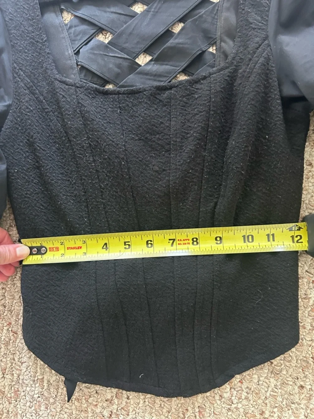 Anthropologie Black Corset Blouse with Crisscross Back - Picture 5 of 5